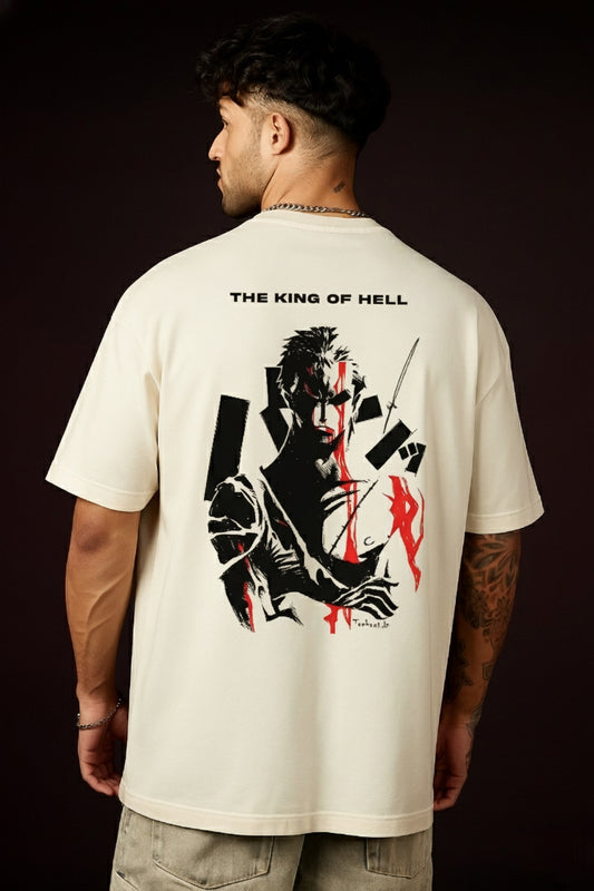 Hell Crowned I – Off-White Oversized T-Shirt