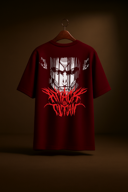 Attack on Titan – Maroon classic Oversize Tee
