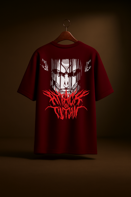 Attack on Titan – Maroon classic Oversize Tee
