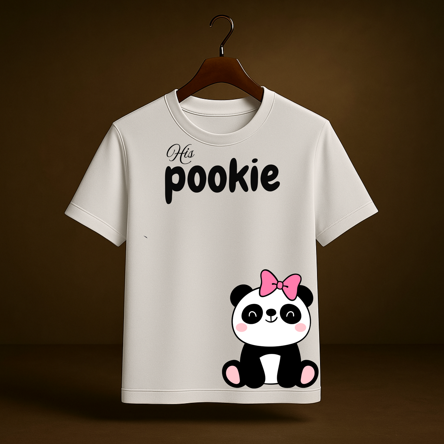 Pookie Panda – White Regular Fit T-Shirt