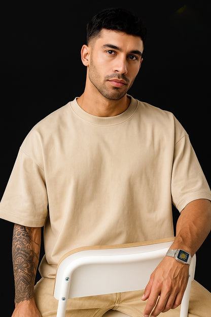 Plain Beige Oversized T-Shirt