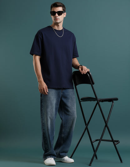 Plain Dark Navy Blue Oversized T-Shirt