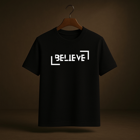 Believe – Black Regular Fit T-Shirt