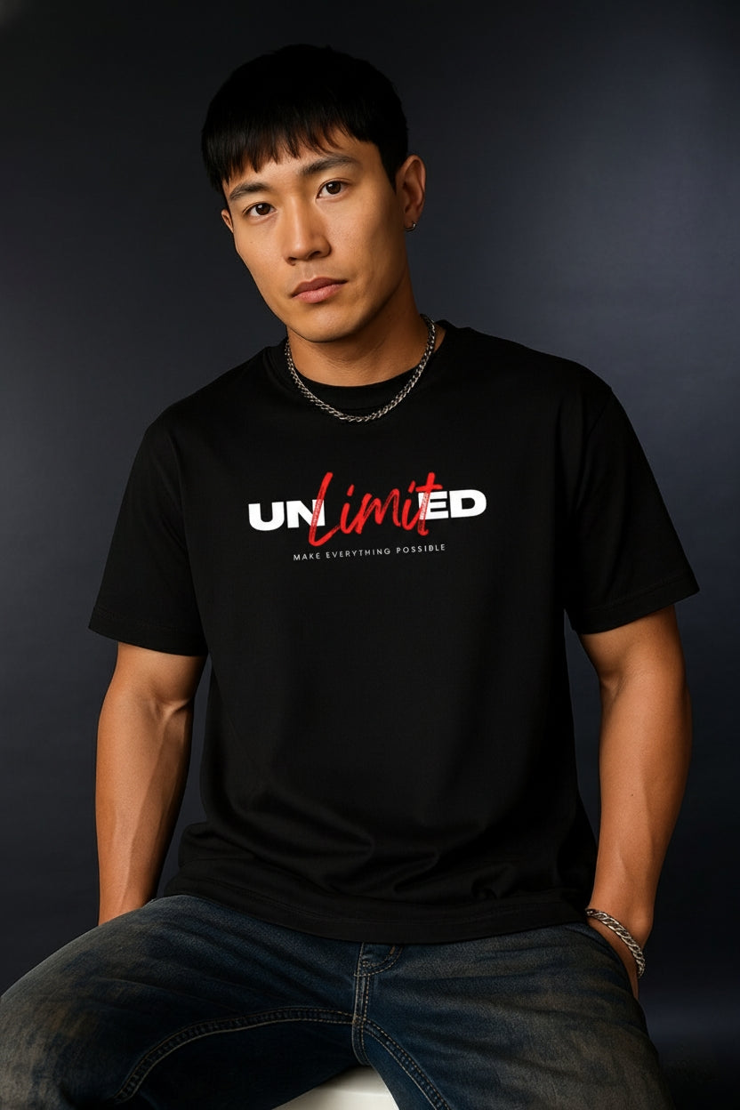 Beyond Limits – Black Premium Regular Fit Tee