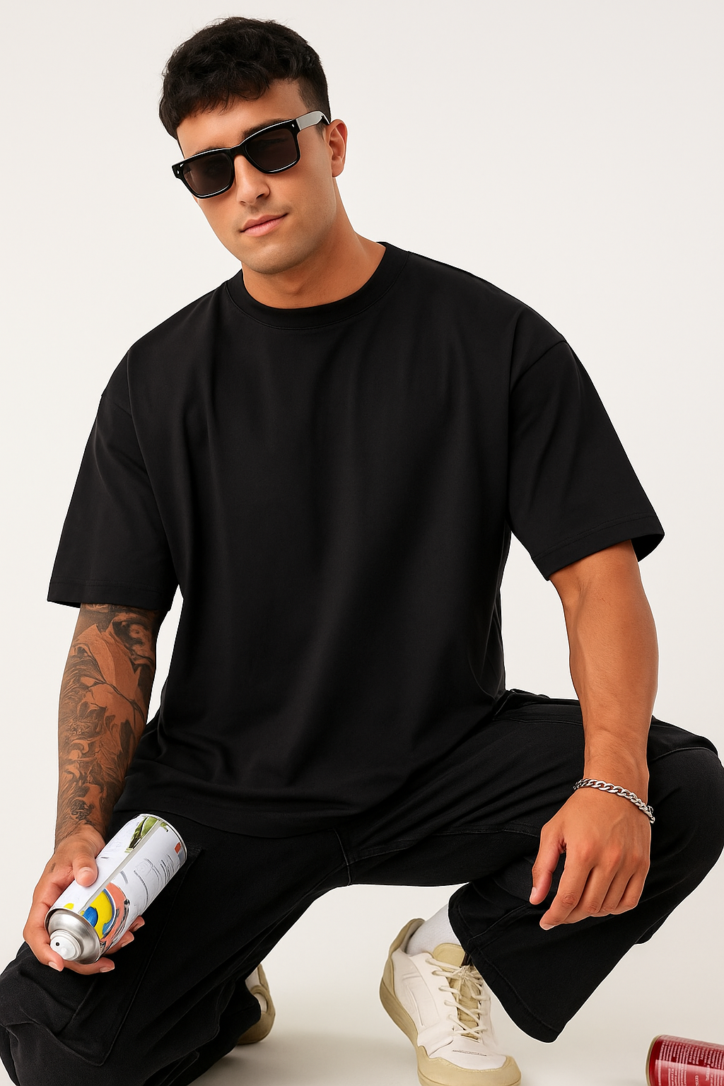 Classic Plain Black Oversized Tee