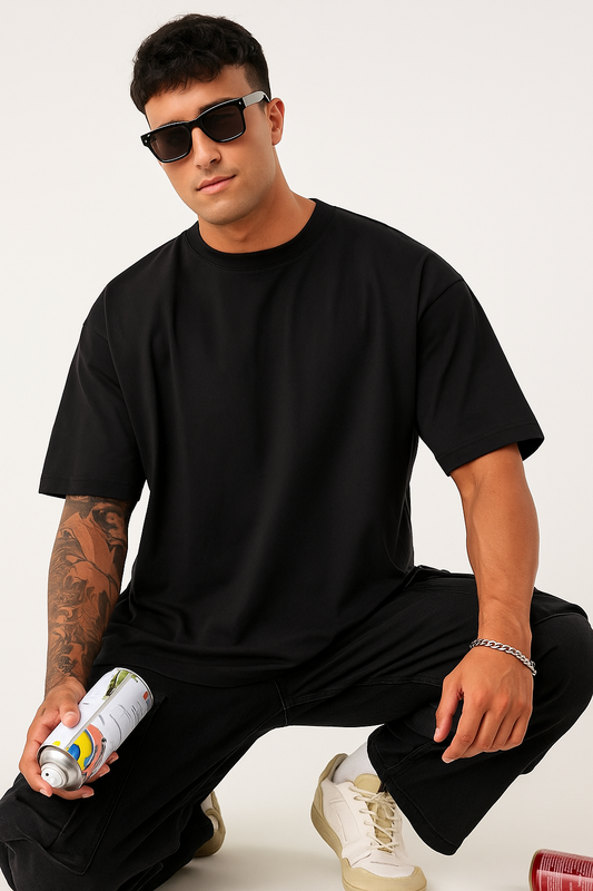 Classic Plain Black Oversized Tee