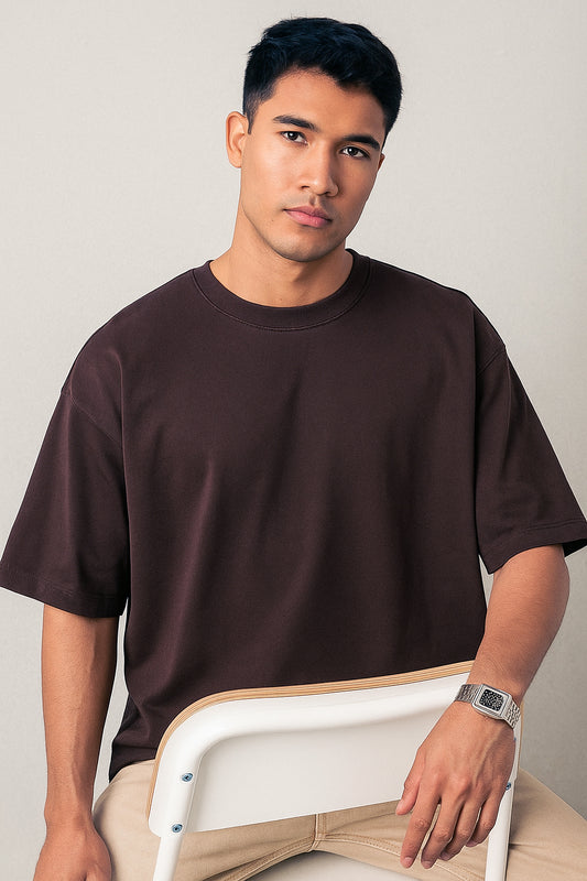 Plain Dark Coffee Oversized T-Shirt