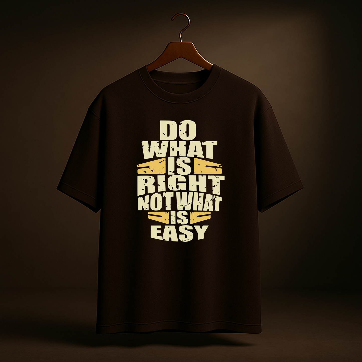 Do What Is Right, Not What Is Easy – Dark Coffee Oversized T-Shirt