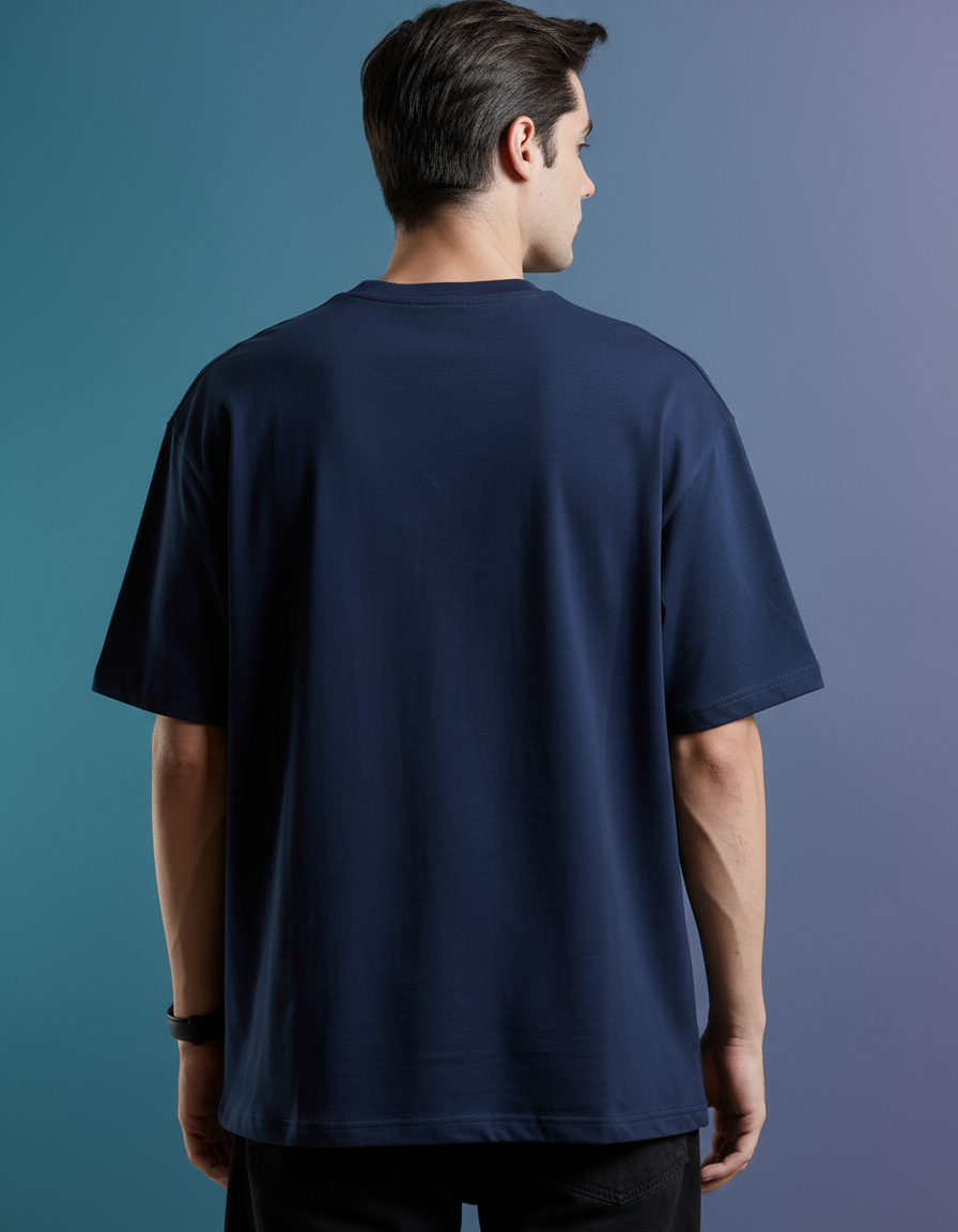Plain Dark Navy Blue Oversized T-Shirt