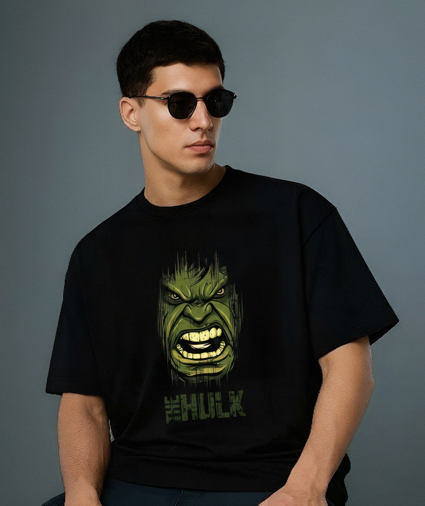 The Roaring Hulk – Black Oversized T-Shirt