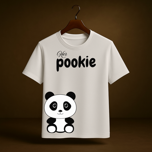 Pookie Panda – White Regular Fit T-Shirt