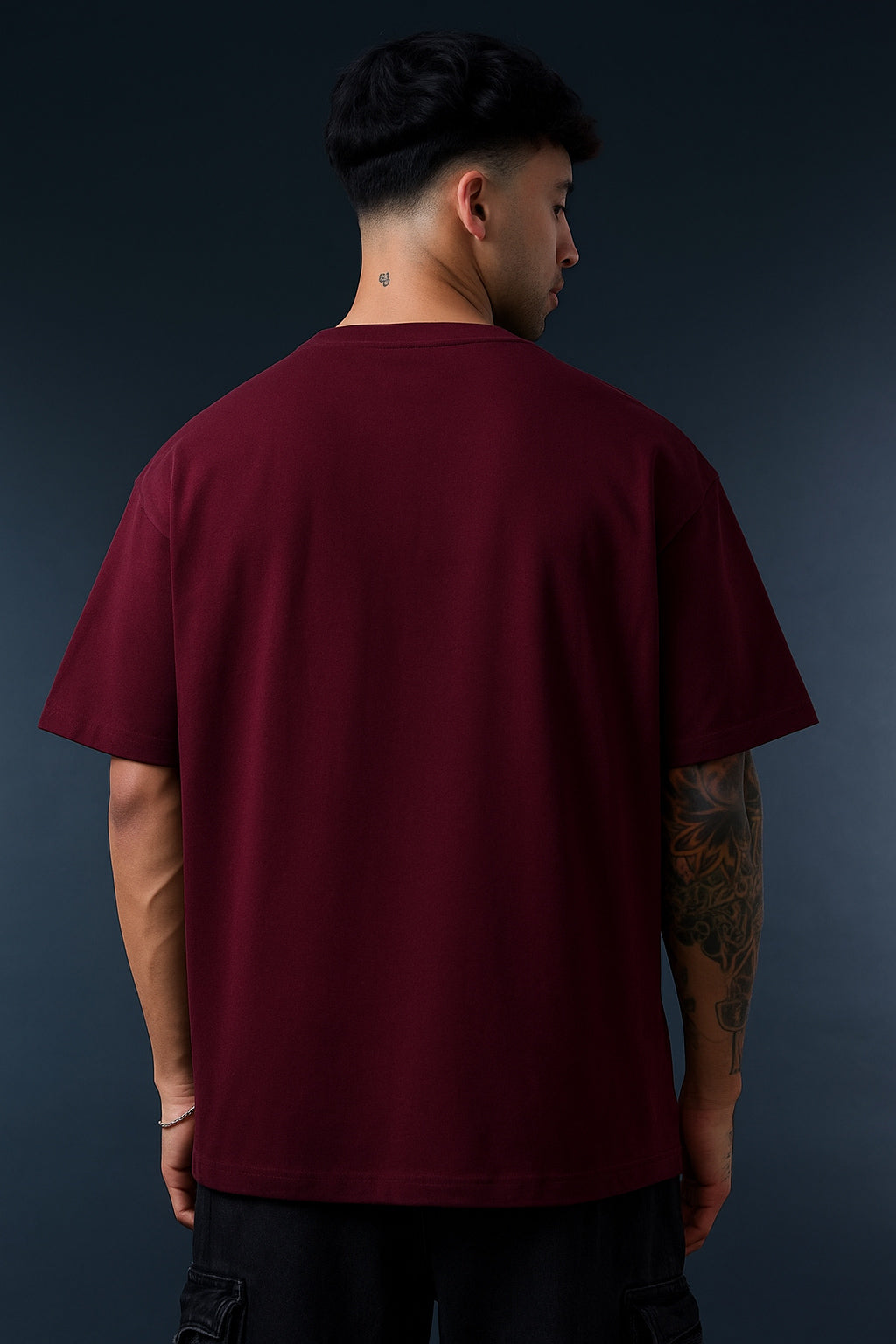 Classic Plain Maroon Oversized Tee