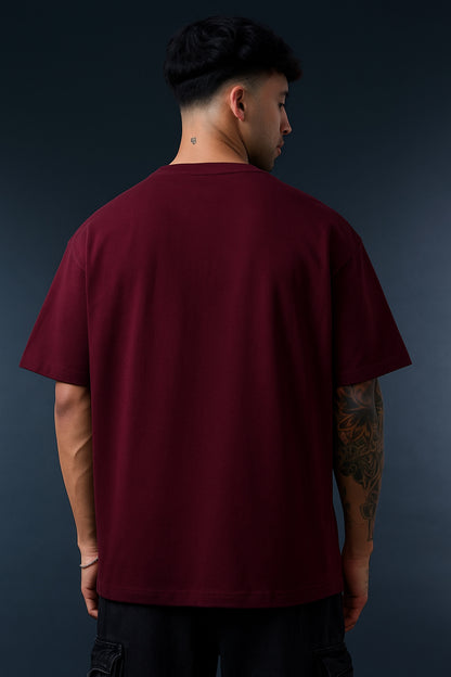 Classic Plain Maroon Oversized Tee