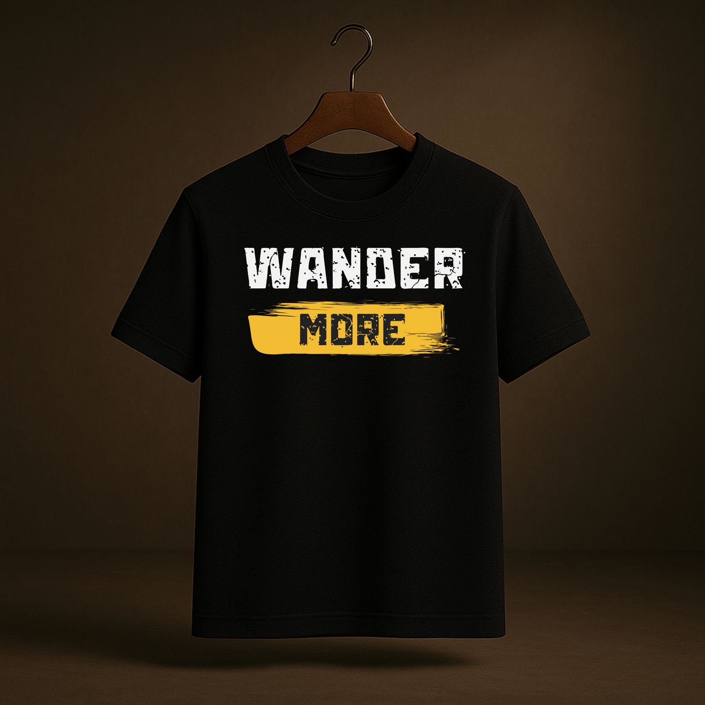 Wander, Wonder, Repeat – Black Regular Fit T-Shir