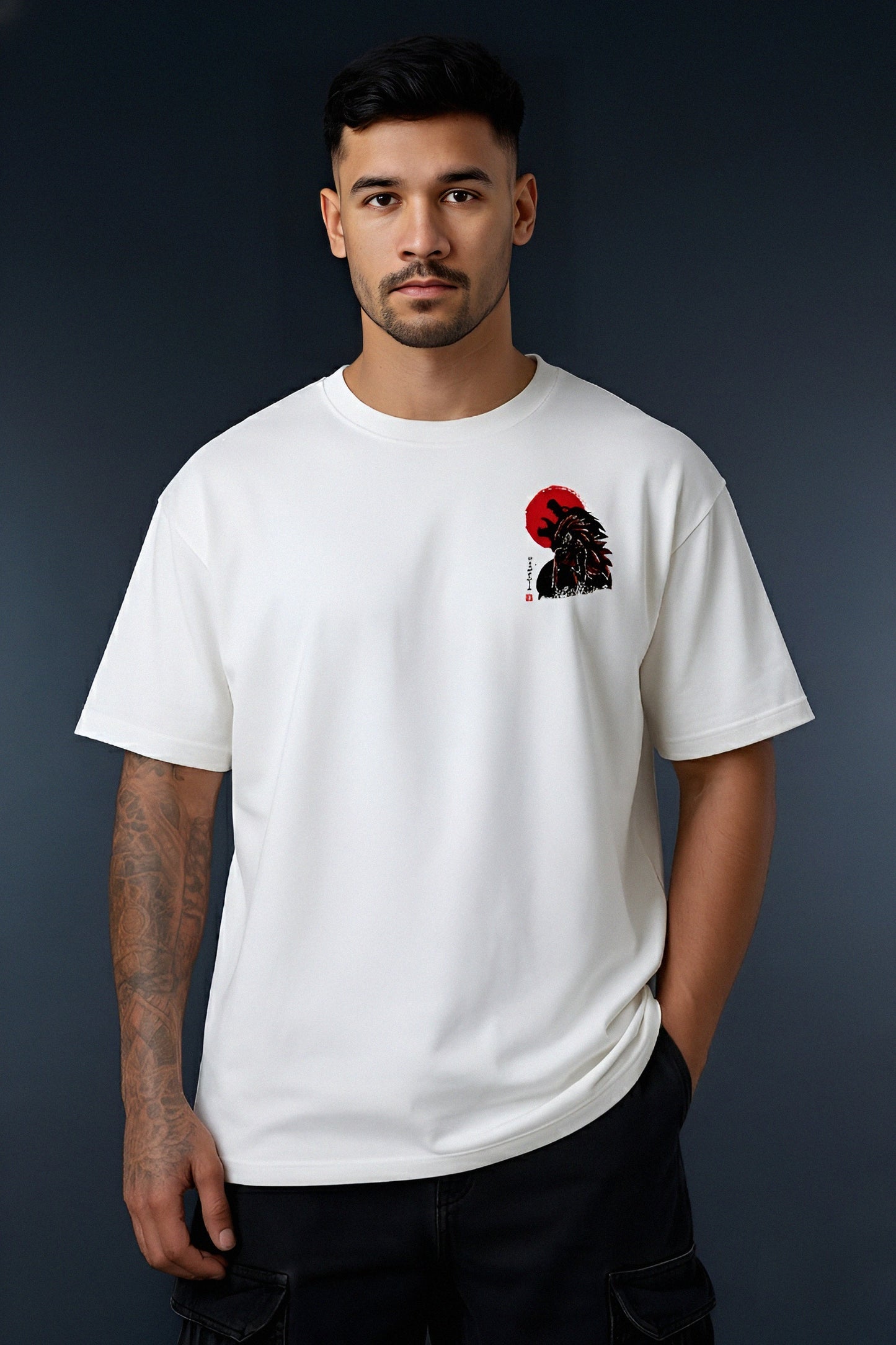 Roar of the Flame King – White classic Oversize Tee