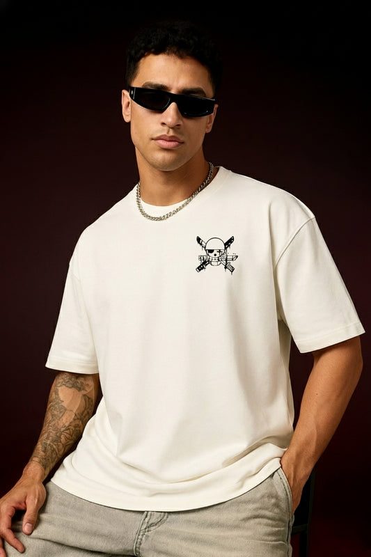 Hell Crowned I – Off-White Oversized T-Shirt