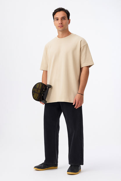 Plain Beige Oversized T-Shirt