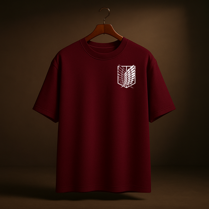 Attack on Titan – Maroon classic Oversize Tee