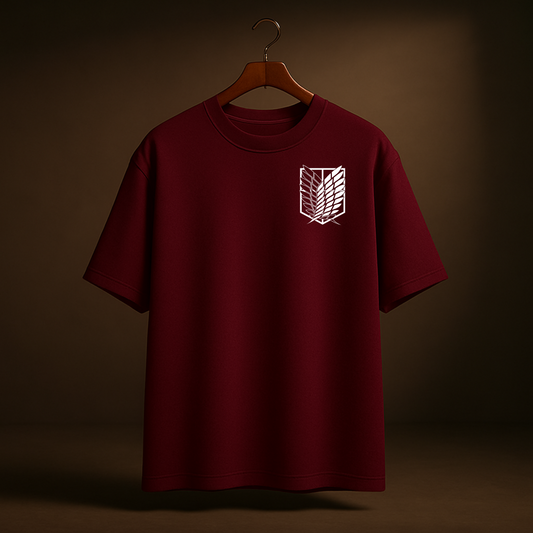 Attack on Titan – Maroon classic Oversize Tee